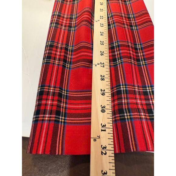 J.Crew Red Tartan Plaid Pant 16T Tall Straight Leg Classic Holiday Dress Trouser - Picture 6 of 7
